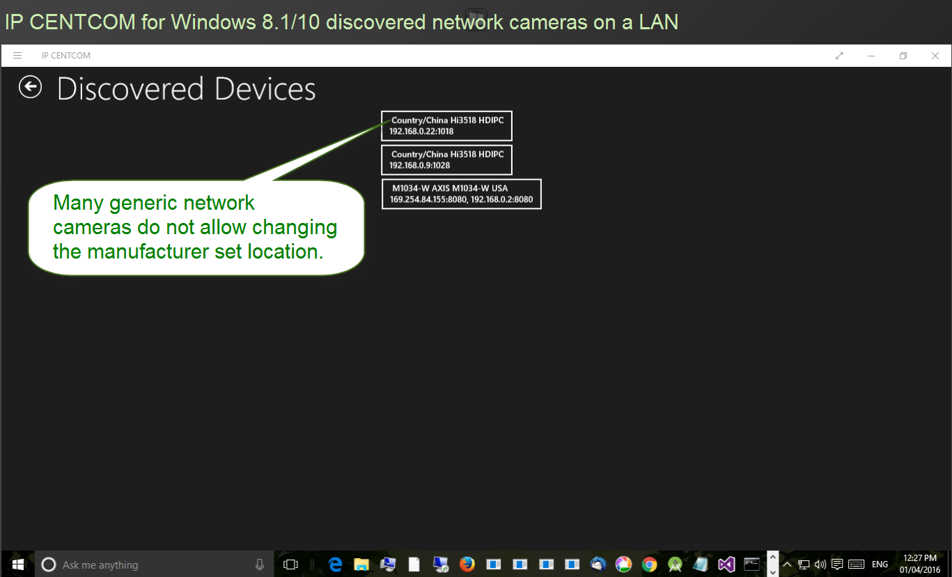 ipcentcom w discovered cameras